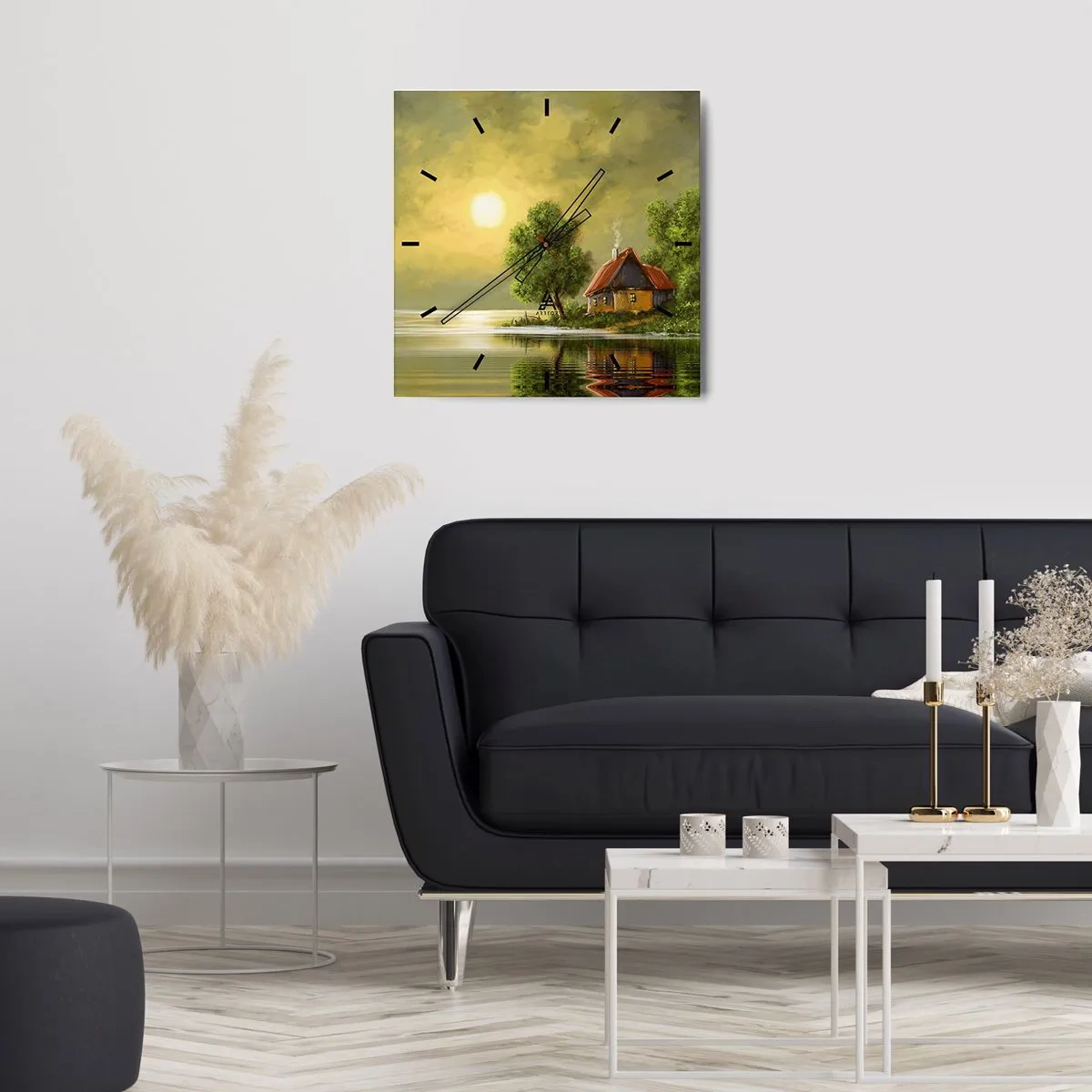 Reloj de pared - Reloj de vidrio - Es hermoso, como salido de un cuadro - 40x40 cm