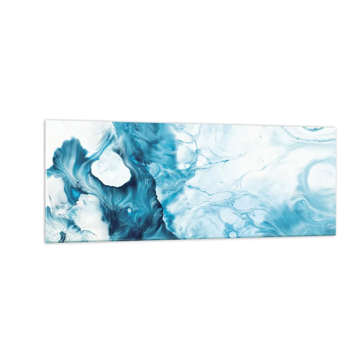 Cuadro sobre vidrio - Impresiones sobre Vidrio - Patrón abstracto en tonos azules - 140x50cm - Un concierto azul - Decoración de pared moderna para salón y dormitorio ARTTOR