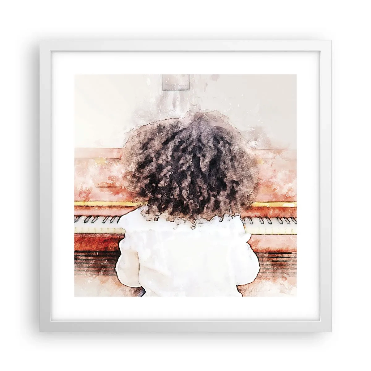 Póster en marco blanco - Descubriendo un mundo nuevo - 40x40 cm