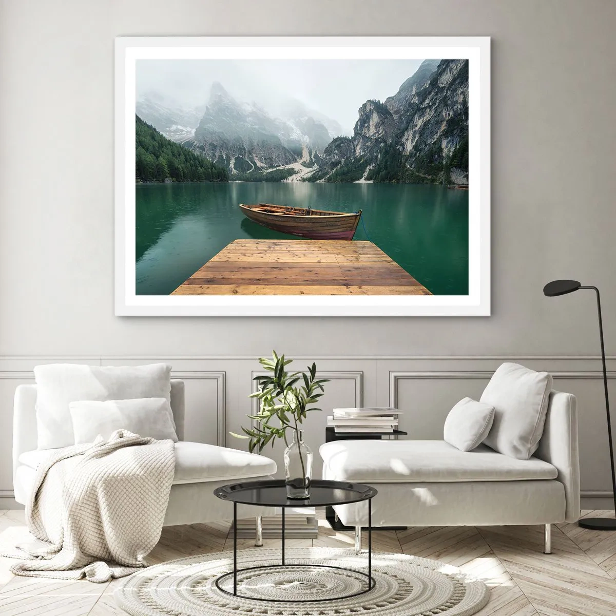 Póster en marco blanco - Paisaje inolvidable - 70x50 cm