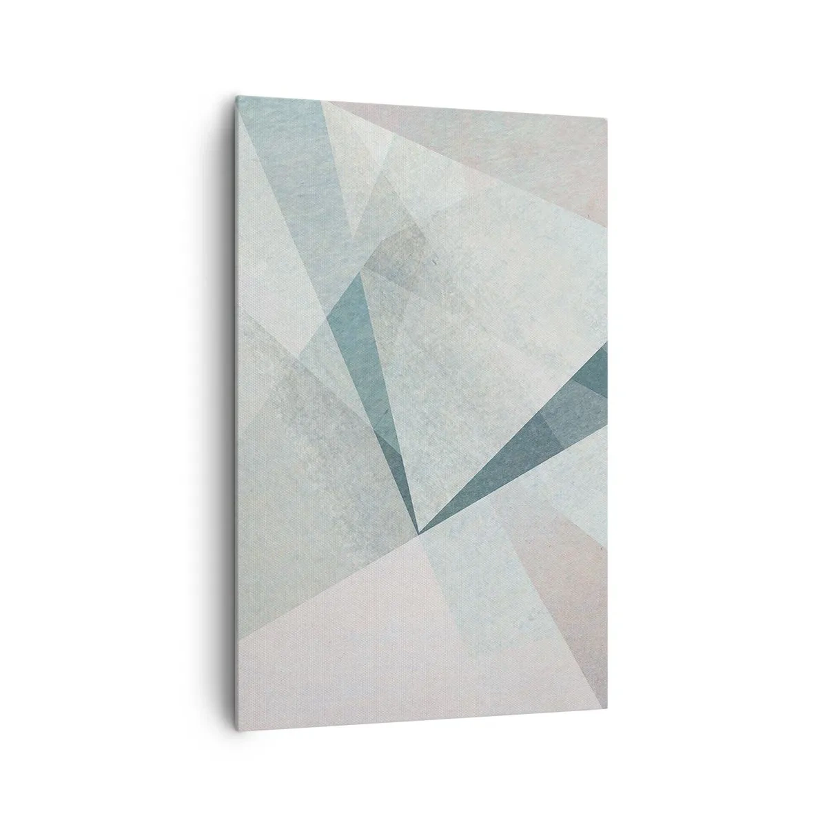 Cuadro sobre lienzo - Impresión de Imagen - Formas geométricas en tonos pastel de azul y gris. - 80x120cm - Tranquilo pero dinámico - Decoración de pared moderna para salón y dormitorio ARTTOR