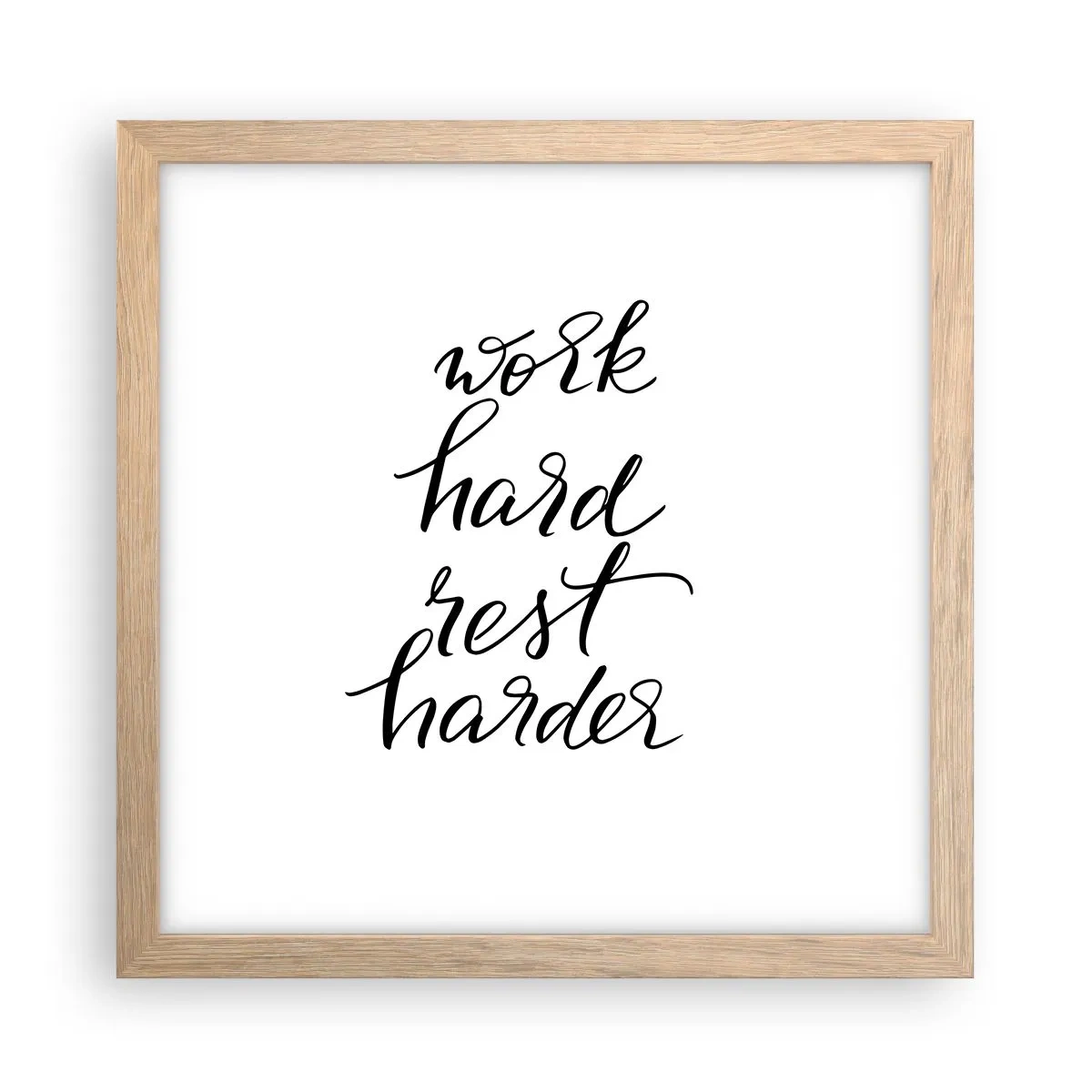 Póster en marco roble claro - Balance de vida - 30x30 cm