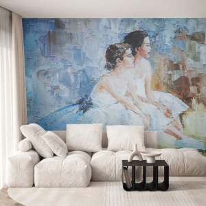 Fotomural Autadhesivo Deluxe Sticker - Cisnes jóvenes descansando - Bailarina, Bailar, Ballet - 100x70 cm