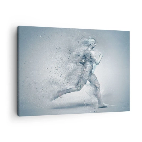 Cuadro sobre lienzo - Impresión de Imagen - Una figura dinámica corriendo en un estilo abstracto. - 70x50cm - Energía cristalina - Decoración de pared moderna para salón y dormitorio ARTTOR