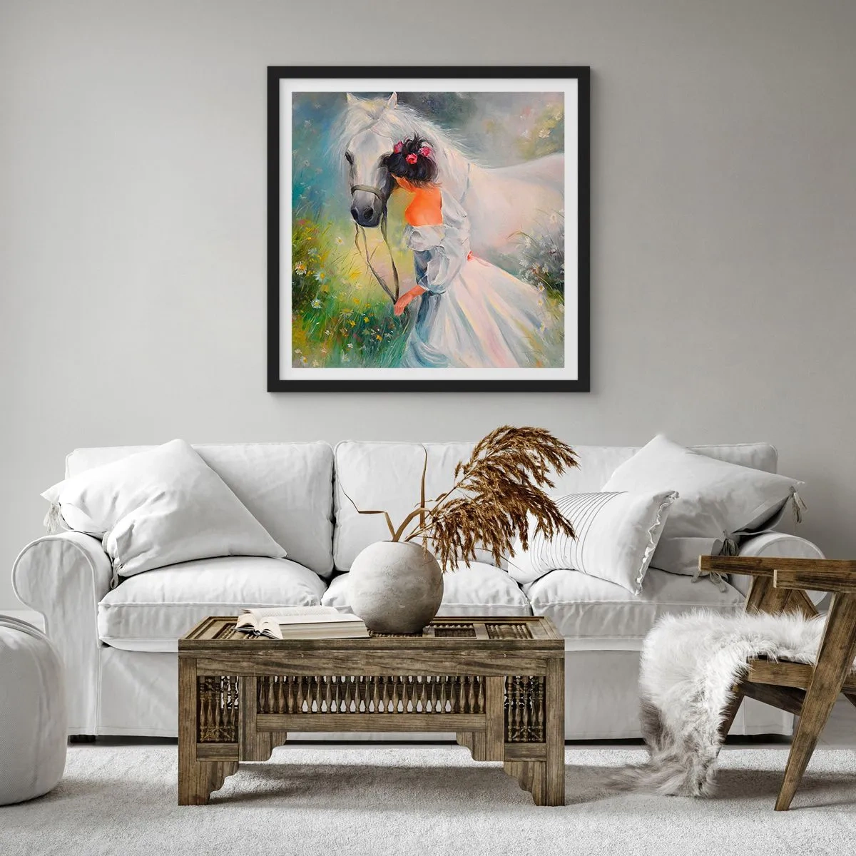 Póster en marco negro - Como si de un hermoso sueño se tratara - 30x30 cm