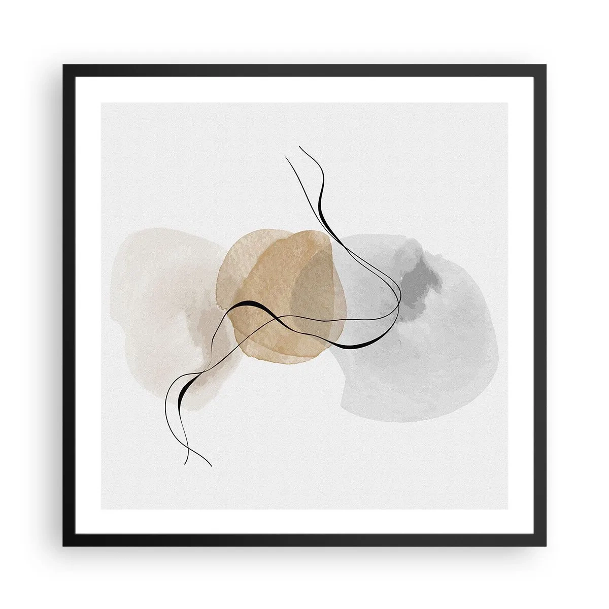 Póster en marco negro - Pompas de aire - 60x60 cm