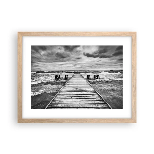 Póster en marco roble claro - Estoy esperando que sople el viento... - 40x30 cm