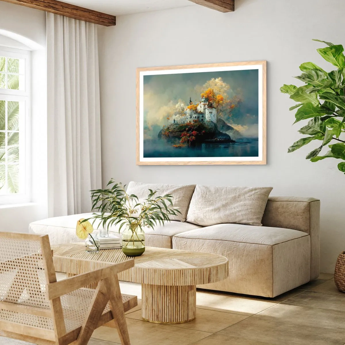 Póster en marco roble claro - El comienzo de una historia romántica - 100x70 cm