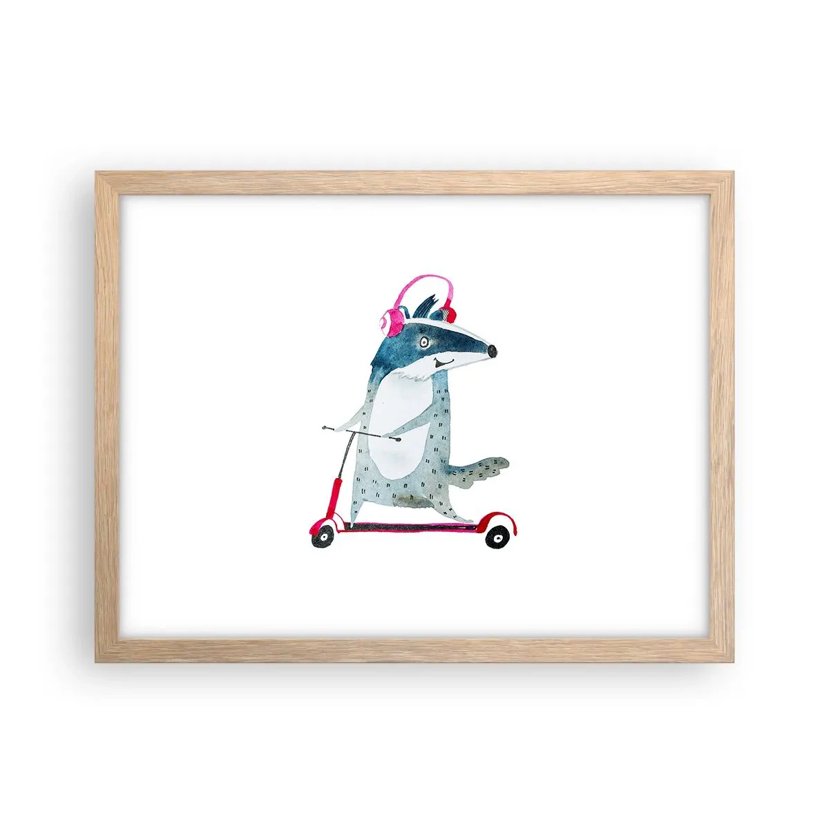 Póster en marco roble claro - Alegrías de tejón - 40x30 cm