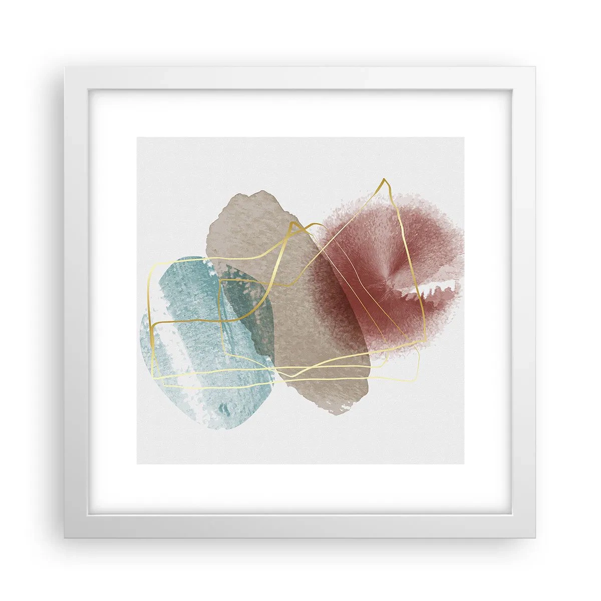 Póster en marco blanco - Abstracción coral del espacio - 30x30 cm