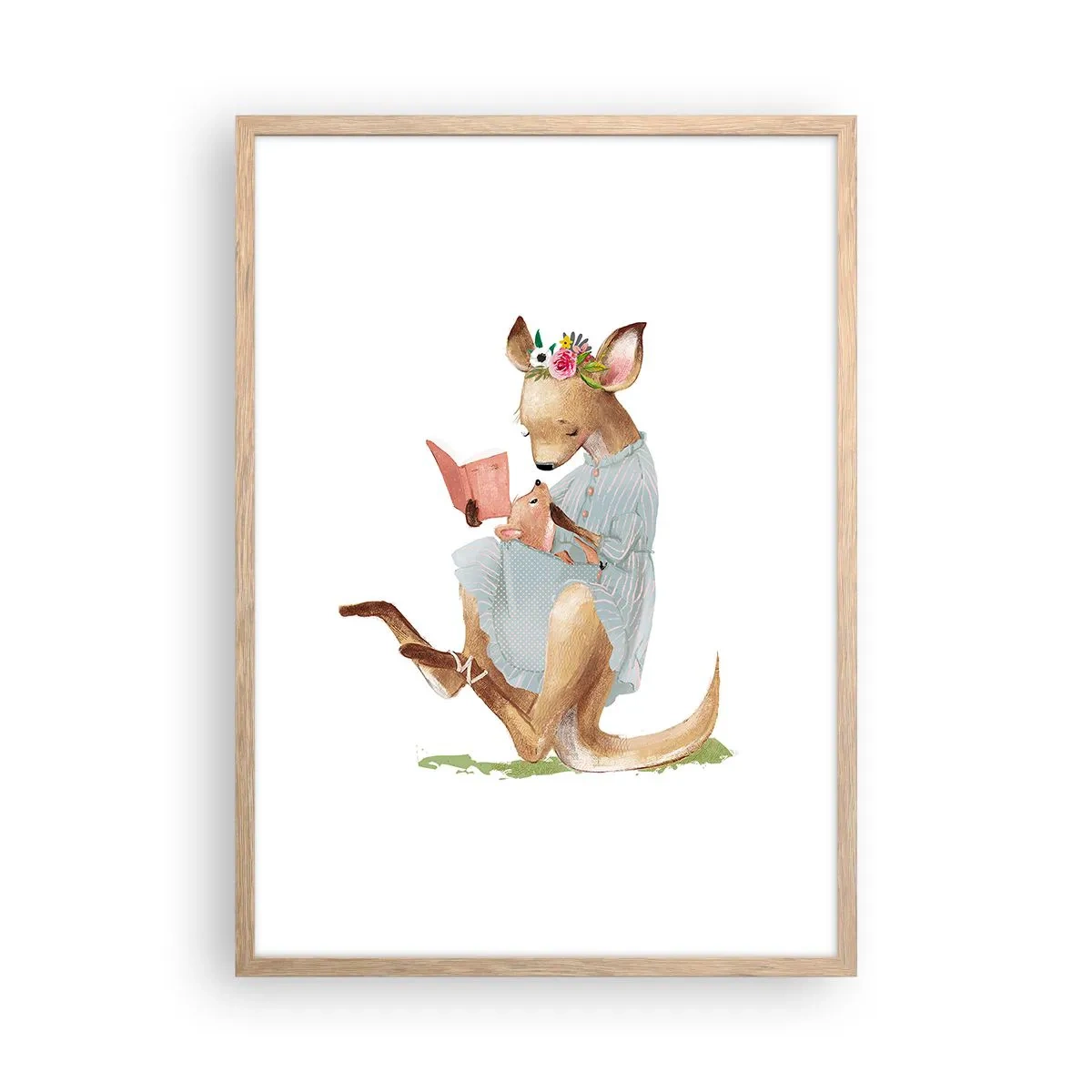 Póster en marco roble claro - Léeme un cuento, mamá - 50x70 cm