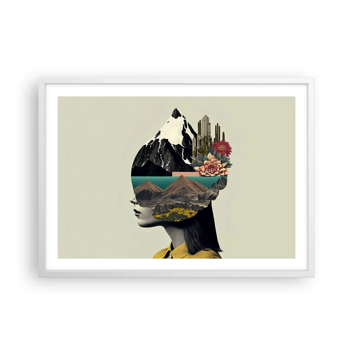 Póster en marco blanco - La mujer, siempre un misterio - 70x50 cm