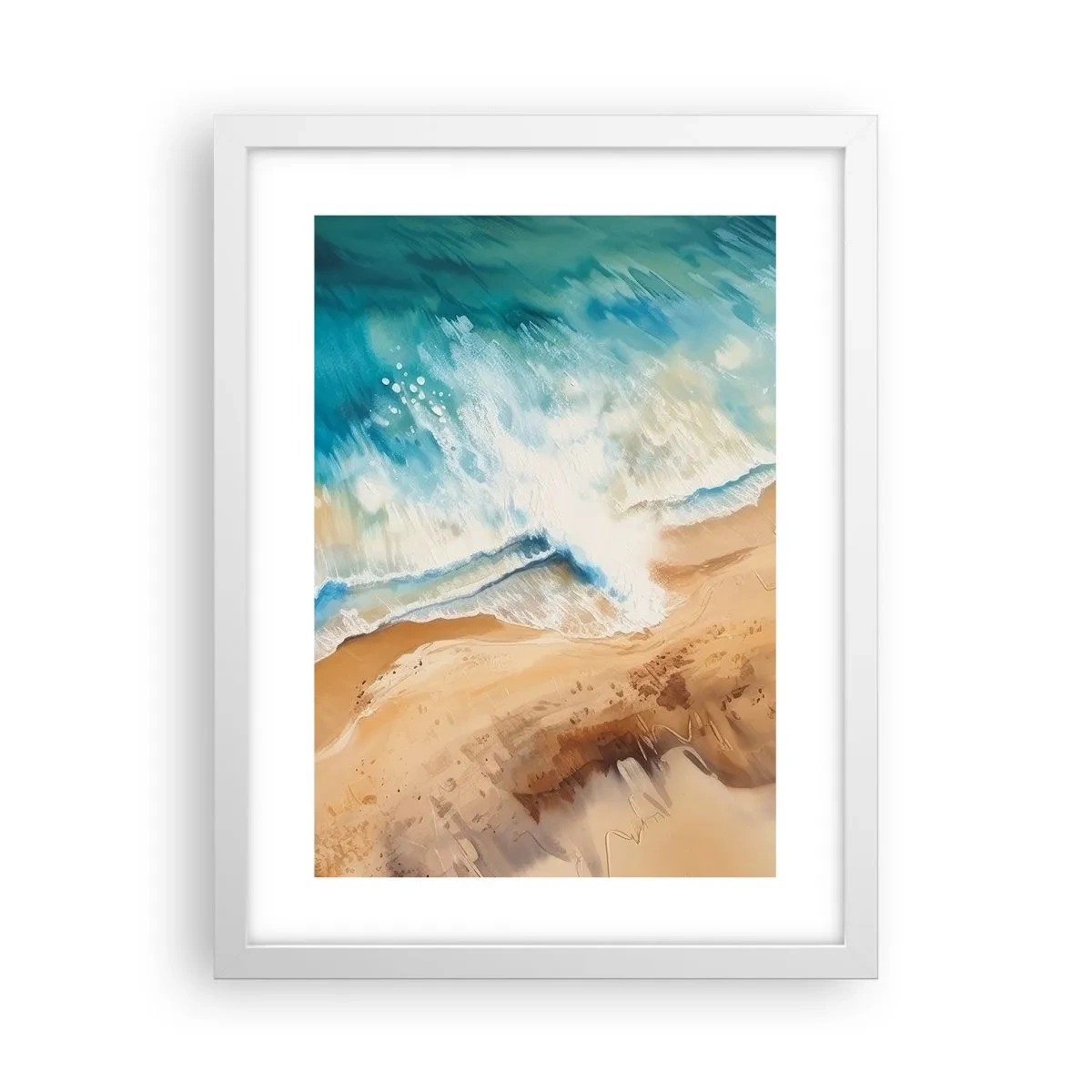 Póster en marco blanco - Olas recurrentes - 30x40 cm