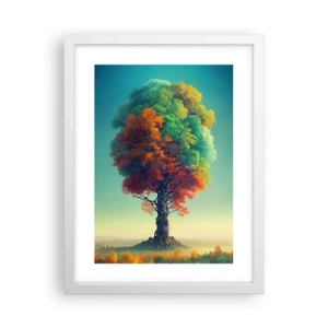 Póster en marco blanco - El roble, padre de la naturaleza - 30x40 cm