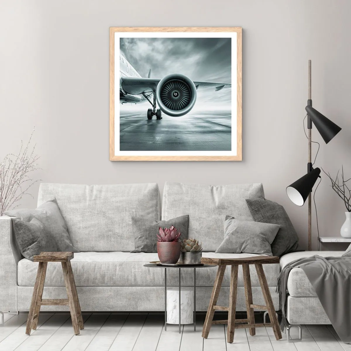 Póster en marco roble claro - Hay poder - 50x50 cm