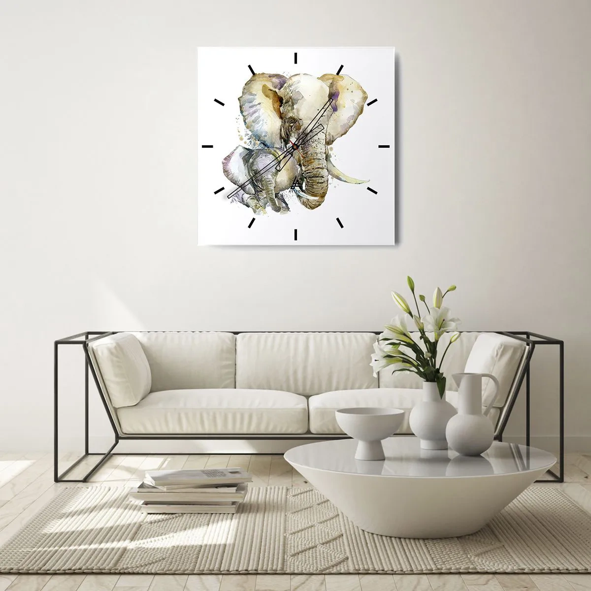 Reloj de pared - Reloj de vidrio - Con nadie como con la madre - 40x40 cm