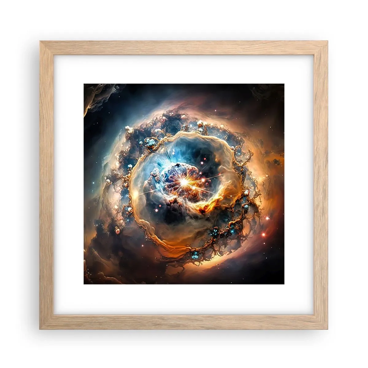 Póster en marco roble claro - El inicio de todo - 30x30 cm