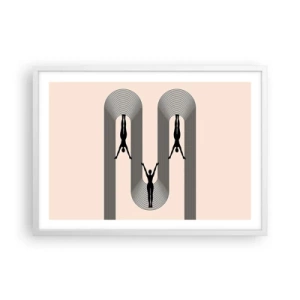 Póster en marco blanco - Al revés, o no - 70x50 cm