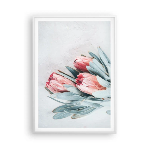 Póster en marco blanco - Avergonzada de su propia belleza - 70x100 cm