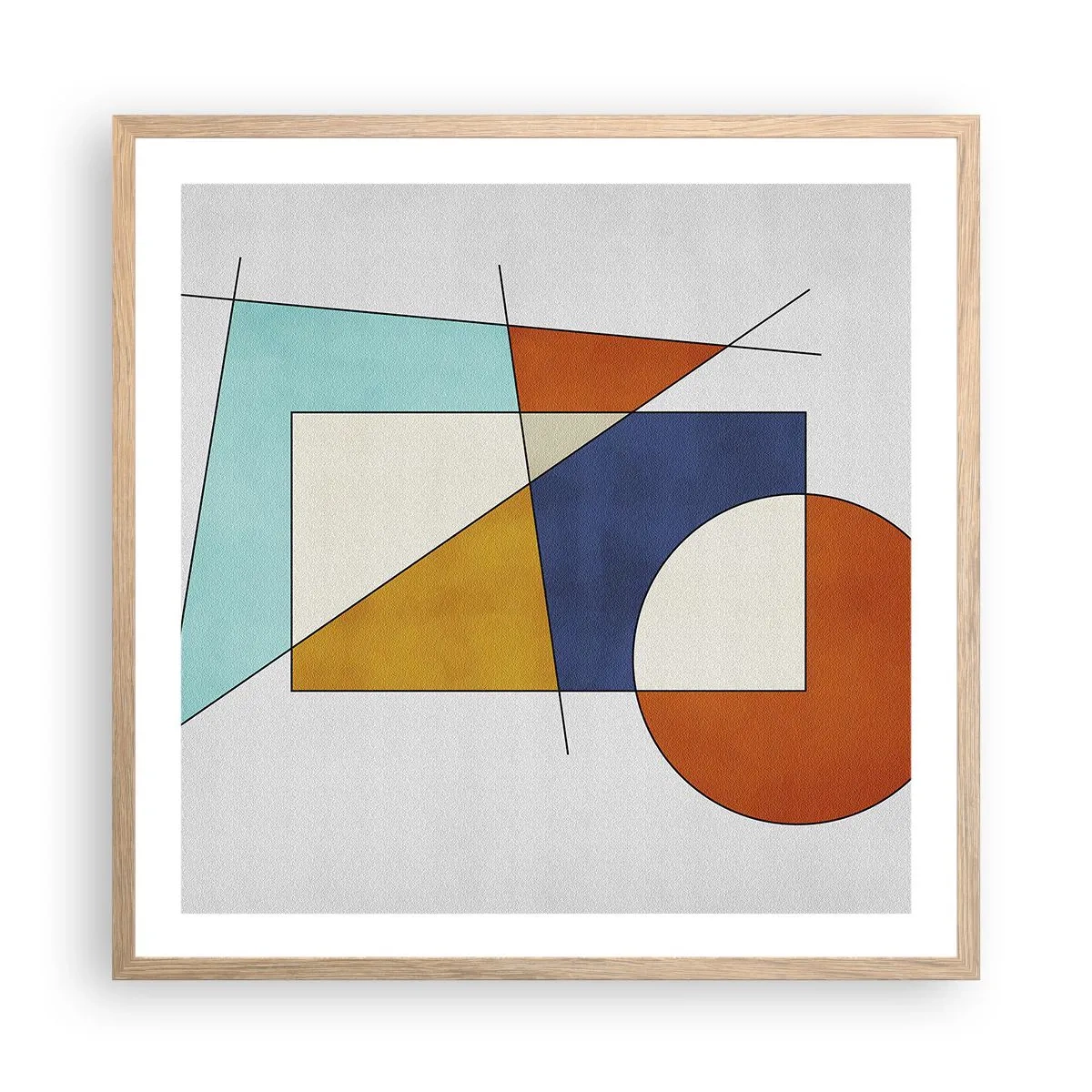 Póster en marco roble claro - Abstracción: diversión modernista - 60x60 cm