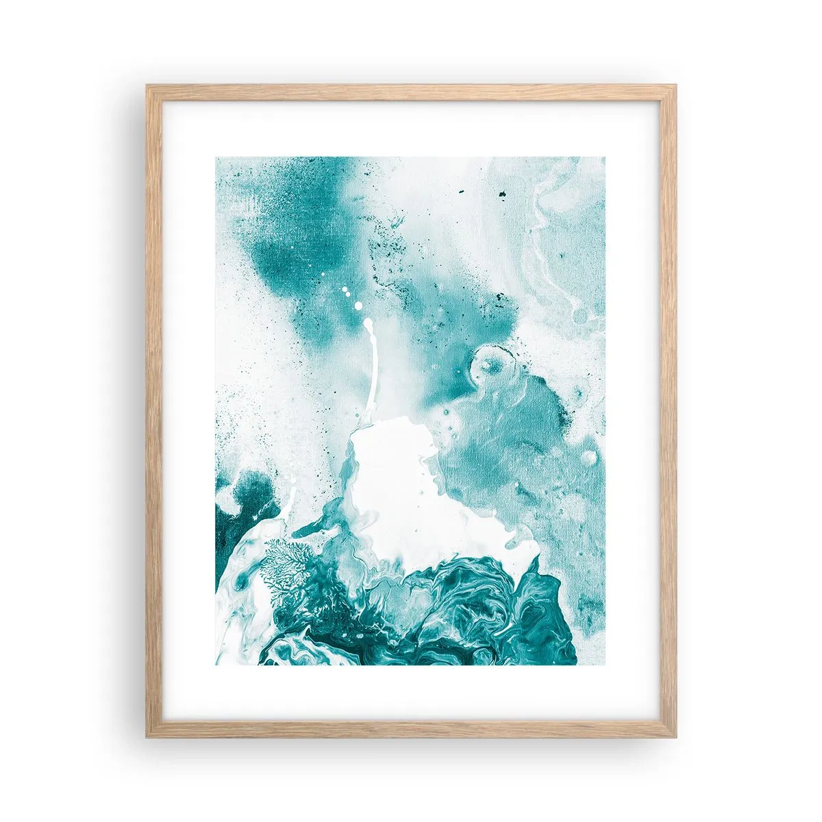 Póster en marco roble claro - Remansos de azul - 40x50 cm