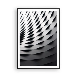 Póster en marco negro - En la superficie de las ondas - 70x100 cm