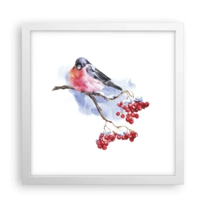 Póster en marco blanco - Invierno en color - 30x30 cm
