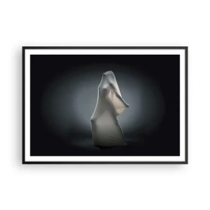 Póster en marco negro - Una figura en tela blanca sobre un fondo oscuro. - 100x70cm - Deseos ocultos - Decoración de pared moderna para salón y dormitorio ARTTOR