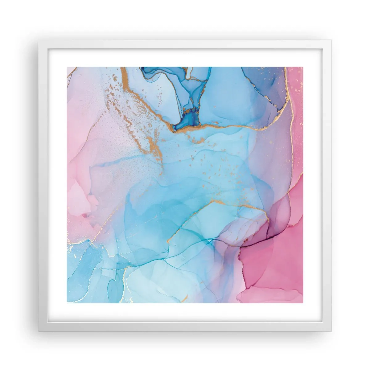 Póster en marco blanco - Reuniones y encuentros de colores - 50x50 cm