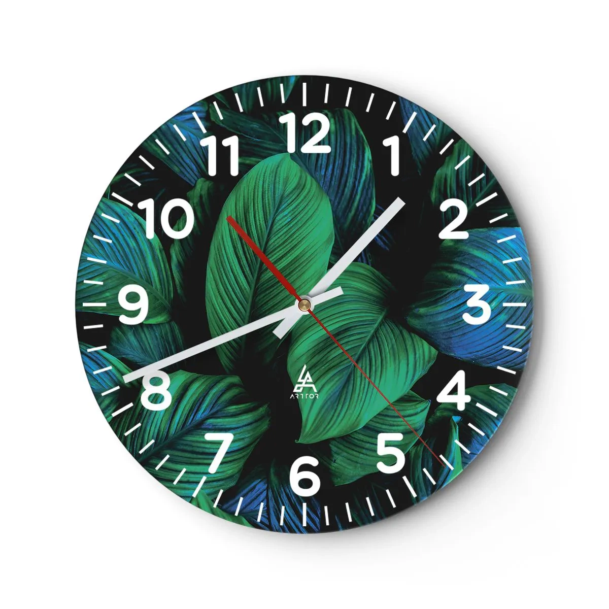Reloj de pared - Reloj de vidrio - En la multitud verde - 40x40 cm