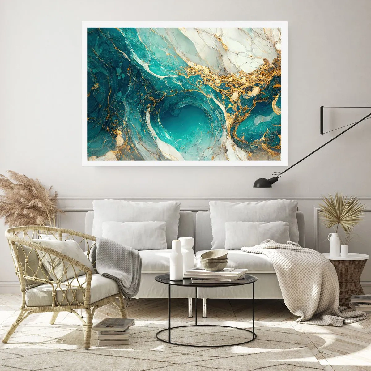 Póster - Composición con vetas de oro - 70x50 cm