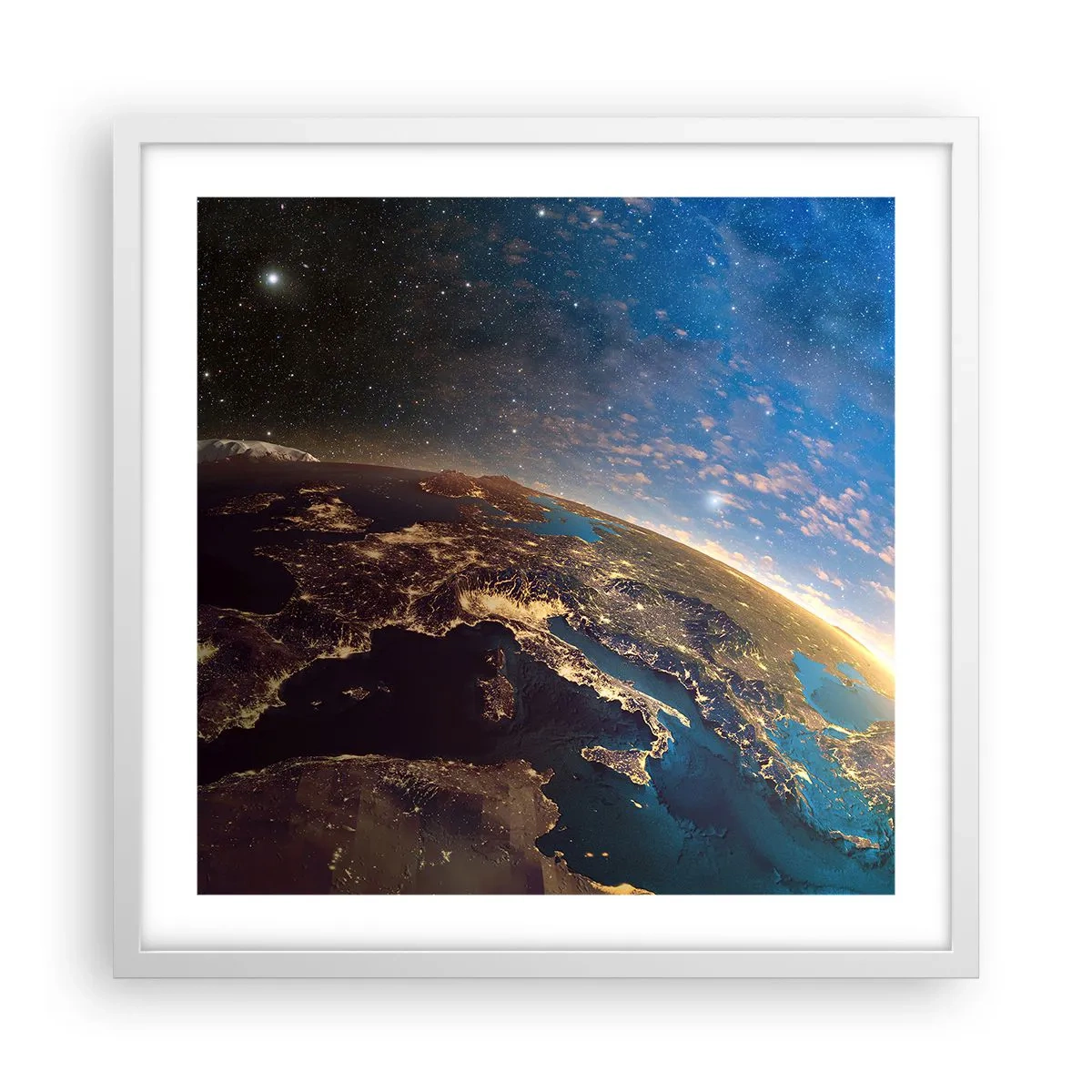 Póster en marco blanco - Mirémonos a nosotros mismos desde la distancia - 50x50 cm