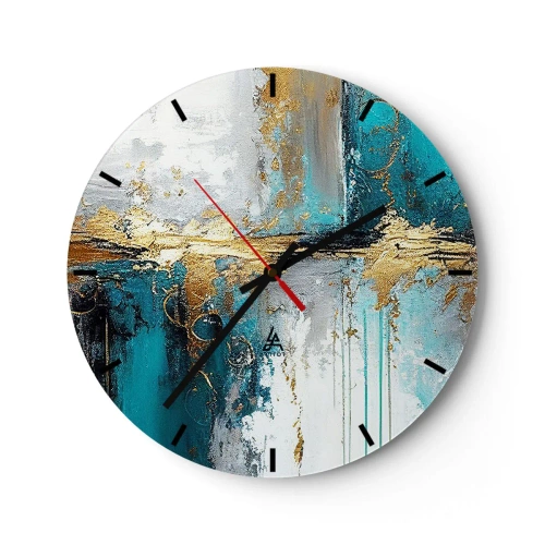 Reloj de pared - Reloj de vidrio - Todo fluye - 40x40 cm