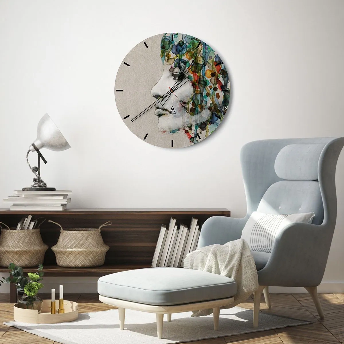 Reloj de pared - Reloj de vidrio - Salió del gris - 30x30 cm