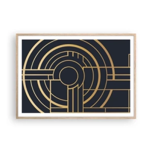 Póster en marco roble claro - Giro de los elementos - 100x70 cm