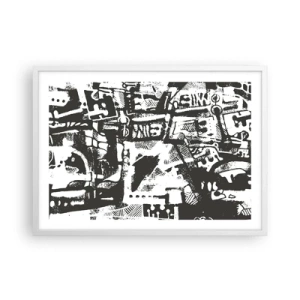 Póster en marco blanco - ¿Orden o caos? - 70x50 cm