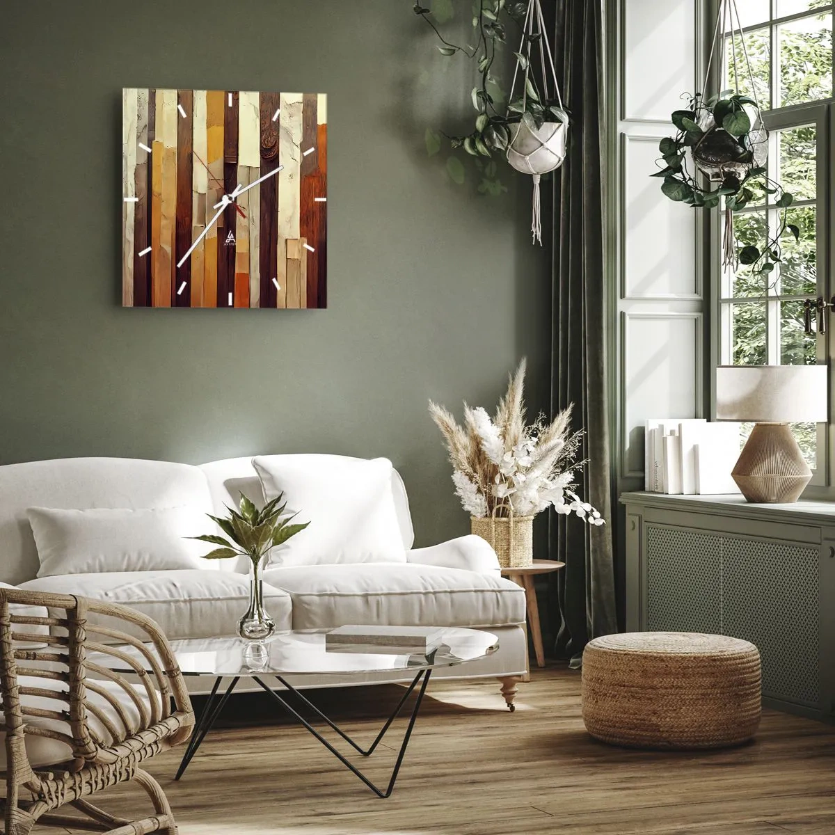 Reloj de pared - Reloj de vidrio - Himno de los árboles del bosque - 40x40 cm