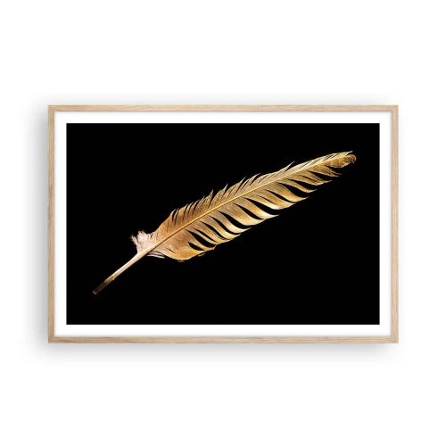 Póster en marco roble claro - Pluma de alta calidad - 91x61 cm