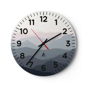 Reloj de pared - Reloj de vidrio - Cordilleras a la vista - 40x40 cm