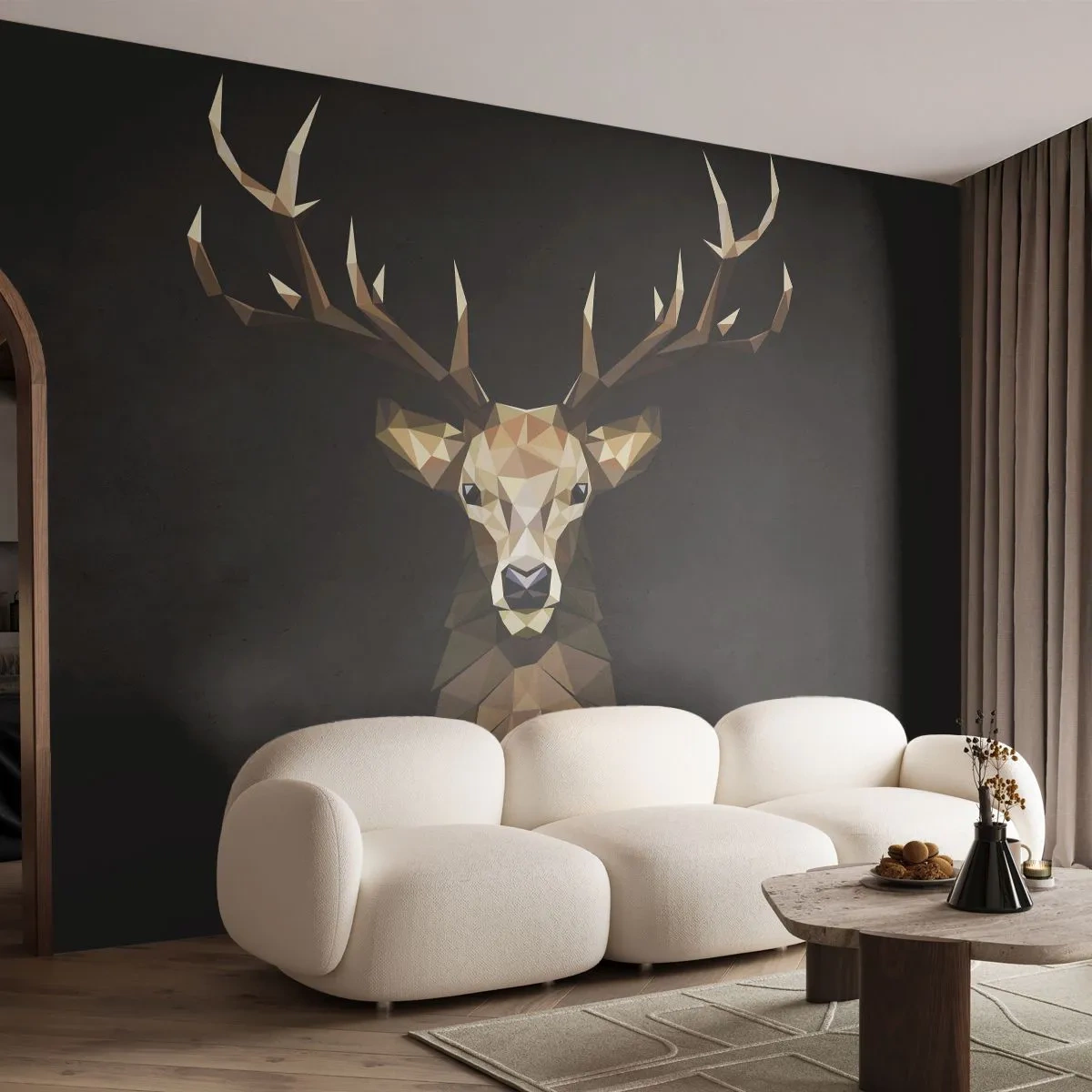 Fotomural Premium Canvas - Ciervo cubista - animales, Ciervo, Gráficos - 500x350 cm