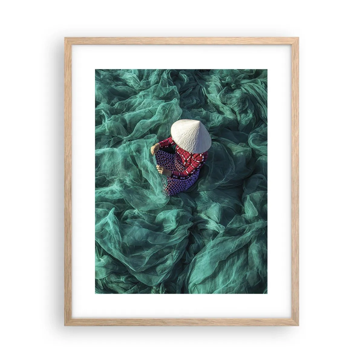 Póster en marco roble claro - En un mar de redes - 40x50 cm