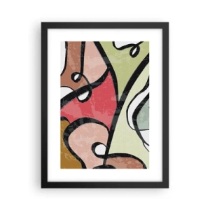 Póster en marco negro - Piruetas entre colores - 30x40 cm