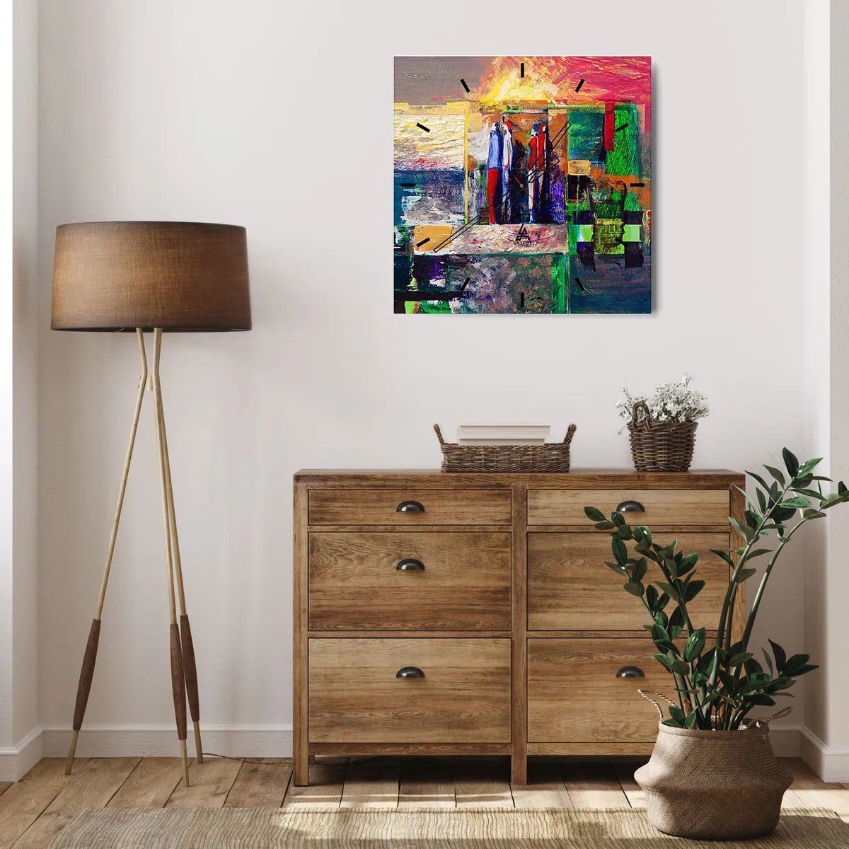 Reloj de pared - Reloj de vidrio - Relaciones y emociones - 40x40 cm