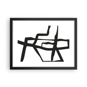 Póster en marco negro - Construcción en blanco y negro - 40x30 cm
