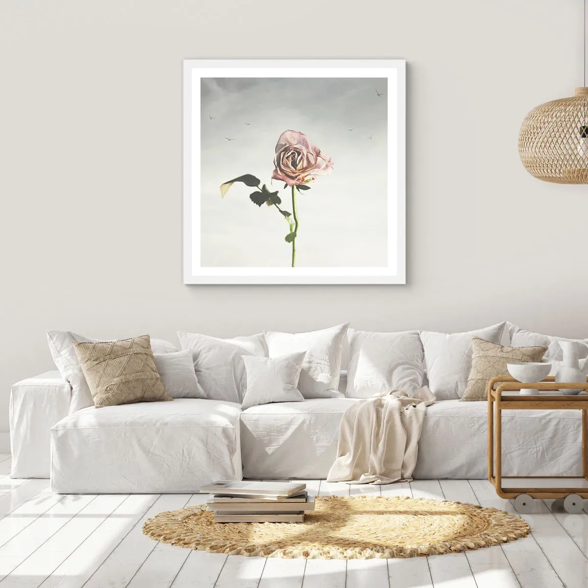 Póster en marco blanco - Bienvenida a la primavera - 40x40 cm