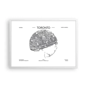Póster en marco blanco - Anatomía de Toronto - 70x50 cm
