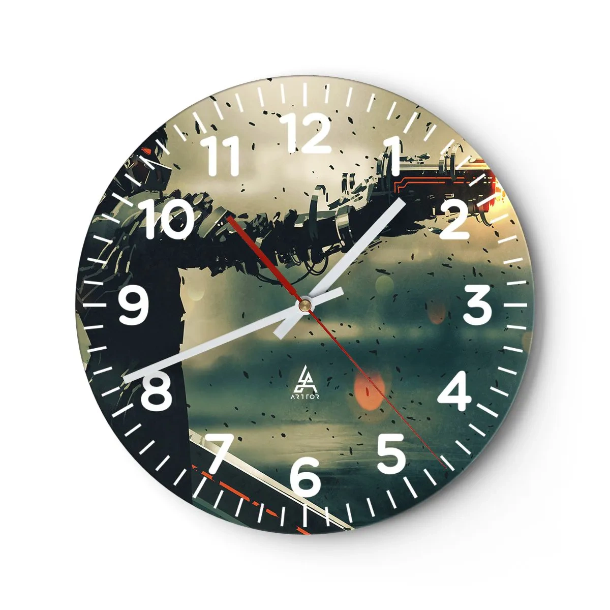 Reloj de pared - Reloj de vidrio - Arma letal: tu propio Terminator - 40x40 cm