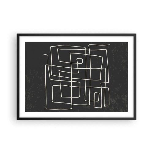 Póster en marco negro - Patrón geométrico abstracto sobre un fondo oscuro - 70x50cm - No es tan sencillo - Decoración de pared moderna para salón y dormitorio ARTTOR