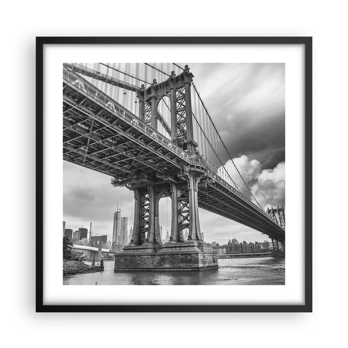 Póster en marco negro - Al corazón de la ciudad - 50x50 cm