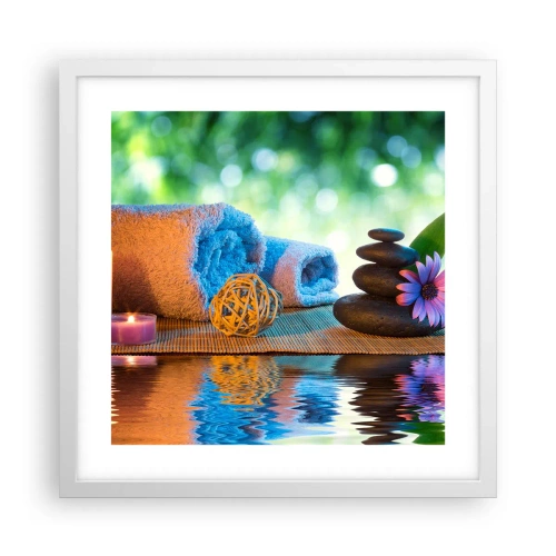 Póster en marco blanco - Tiempo para el cuerpo - 40x40 cm